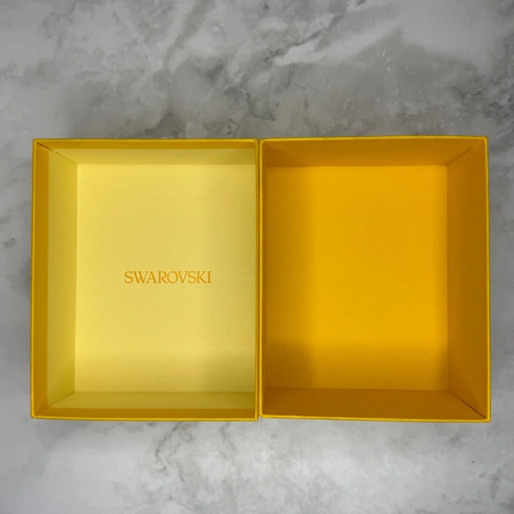 Authentic Swarovski Yellow Rectangular Jewelry Box with Outer Sleeve – Empty